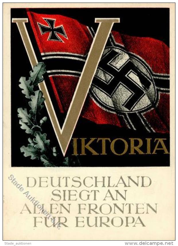 Propaganda WK II Fahne Sign. Klein, Gottfried WK II Künstlerkarte I-II - Non Classificati