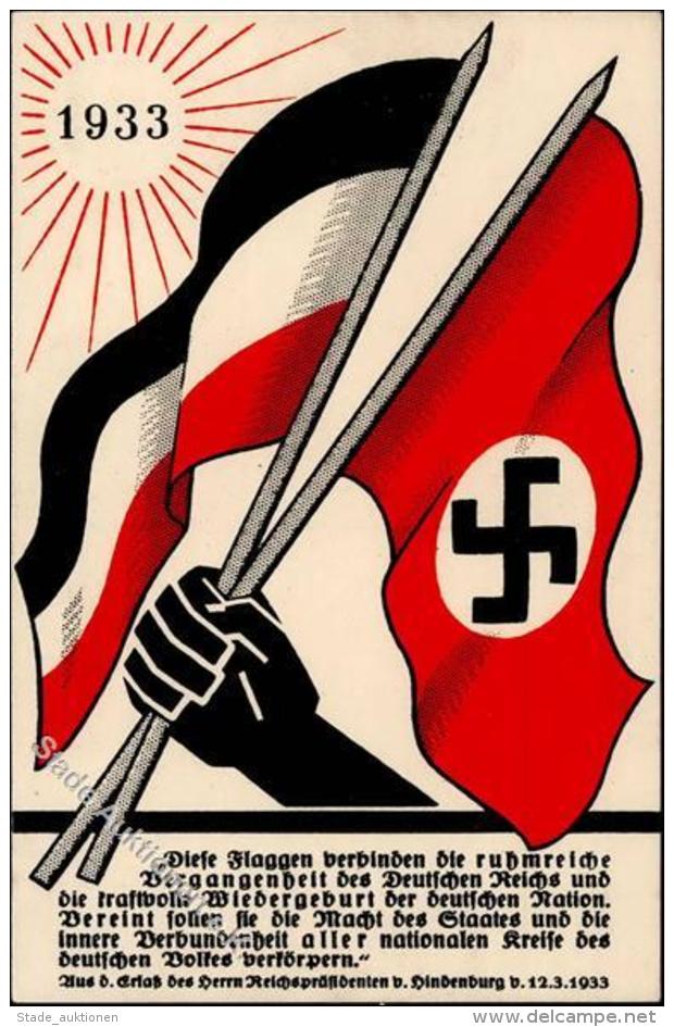 Propaganda WK II Flaggen Verbinden 1933 I-II - Unclassified