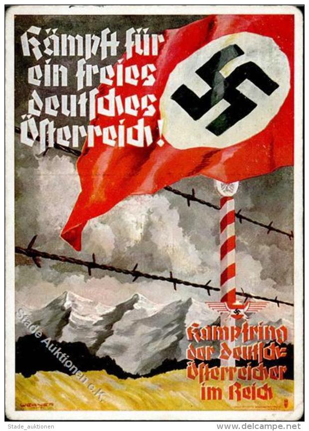 Propaganda WK II Kampfring Der Deutsch-Österreicher Im Reich Künstler-Karte Sign. Werner I-II (Ecke Abgestosse - Unclassified