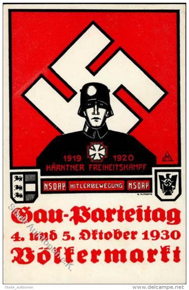 Propaganda WK II Kärnten Gau Parteitag 1930 Künstler-Karte I-II - Unclassified