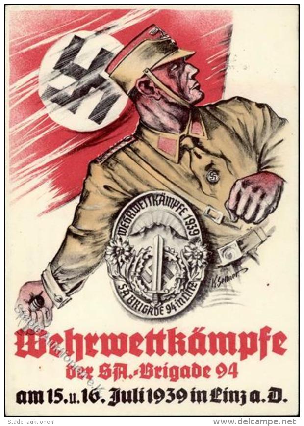 Propaganda WK II SA Brigade 94 Wehrwettkämpfe Künstler-Karte Sign. Sellner, K. I-II - Unclassified