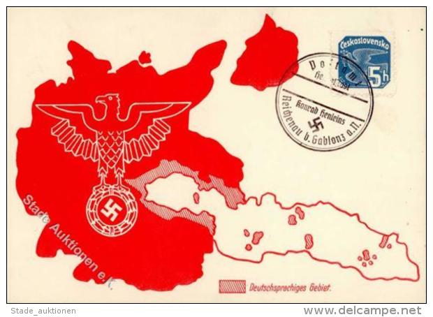 Propaganda WK II Tschechische Republik WK II Postamt Heimatstadt Konrad Henleins Reichenau B. Gablonz I-II - Unclassified