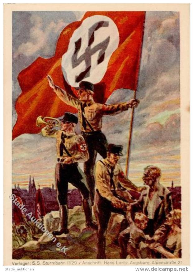 Propaganda WK II Verleger SS Sturmbann II/29 Künstler-Karte I-II - Ohne Zuordnung