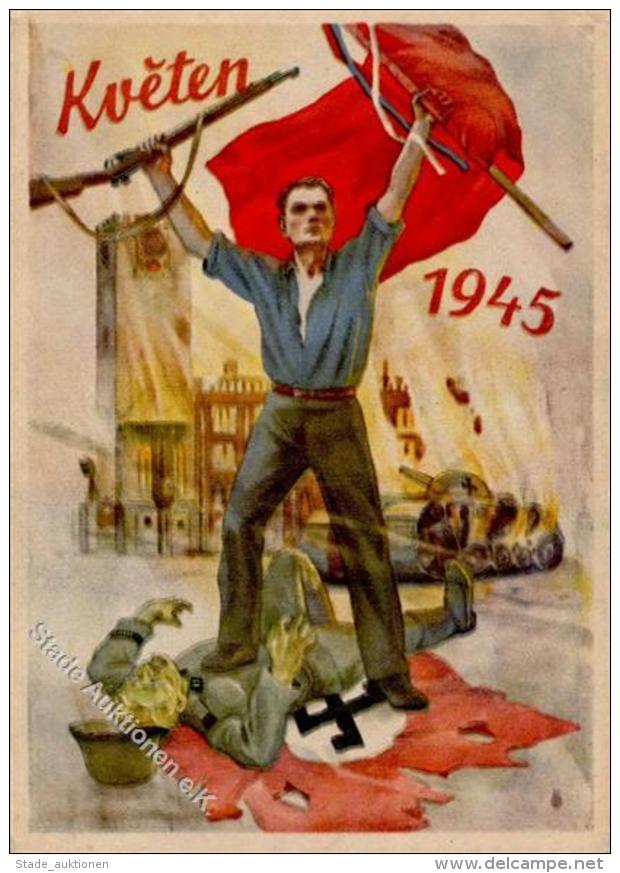 Propaganda WK II WK II Prager Aufstand Künstlerkarte I-II - Unclassified