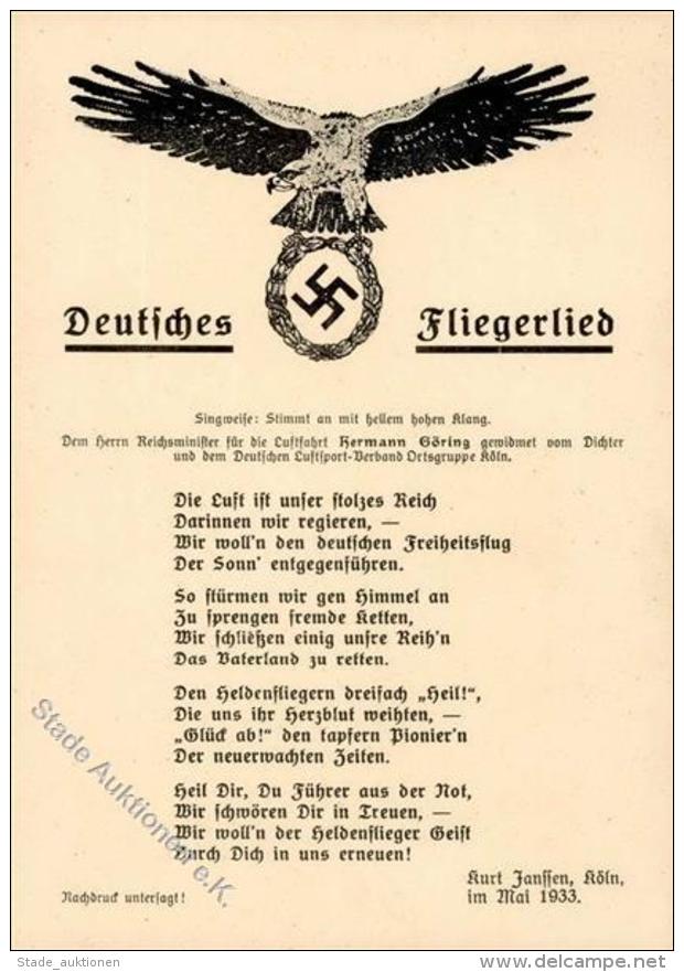 NS-FLIEGERKORPS - DEUTSCHES FLIEGERLIED 1933 I - Unclassified