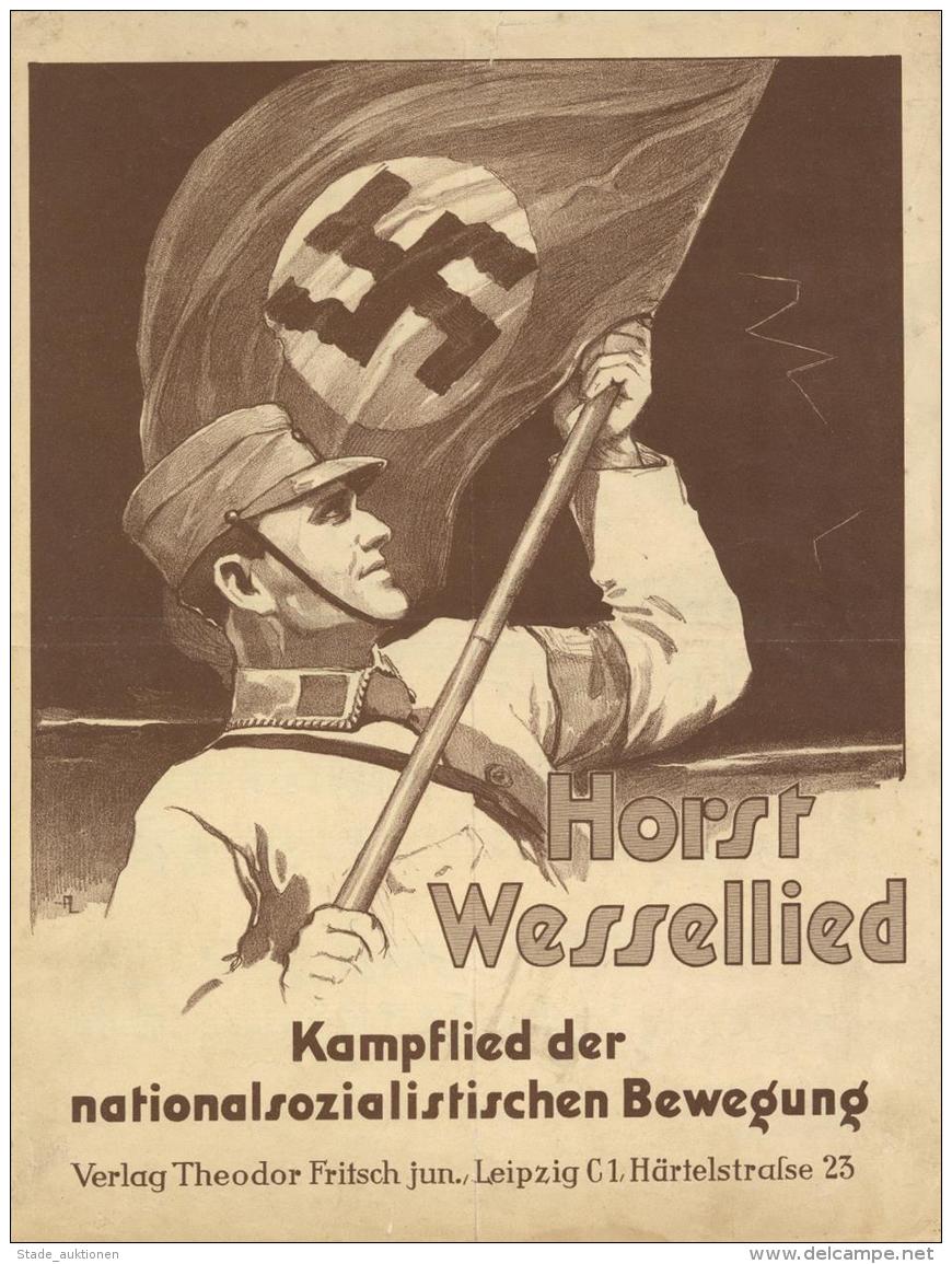 Soldatenlieder Horst Wessellied Notenblatt II (kleiner Einriss, Fleckig) - Unclassified