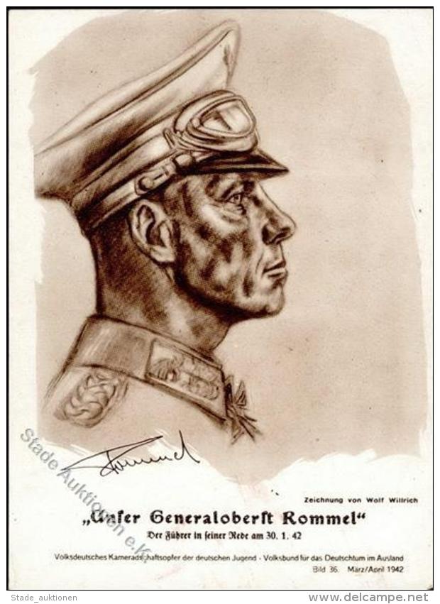 WILLRICH - Unser Generaloberst ROMMEL" - Prop-VDA-BLATT 1942 (keine Ak), I-II" - Unclassified
