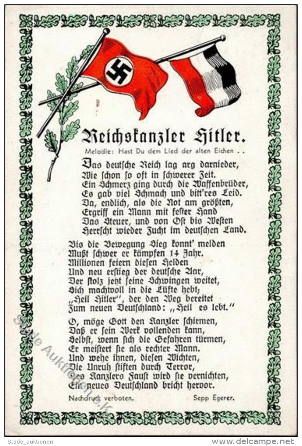 HITLER - Liedkarte Reichskanzler Hitler" I-II" - Non Classificati