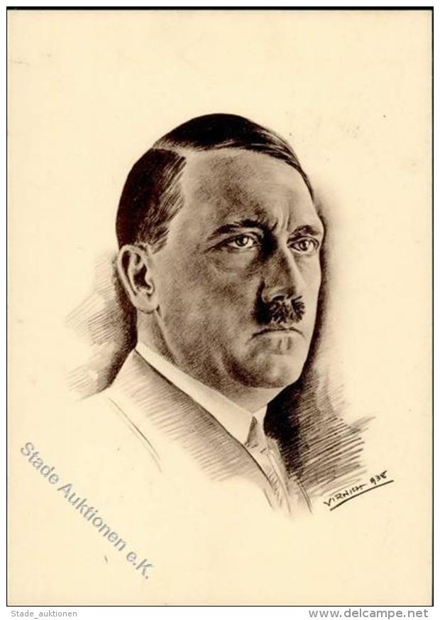 Hitler Sign. Virnich WK II   Künstlerkarte I-II - Unclassified