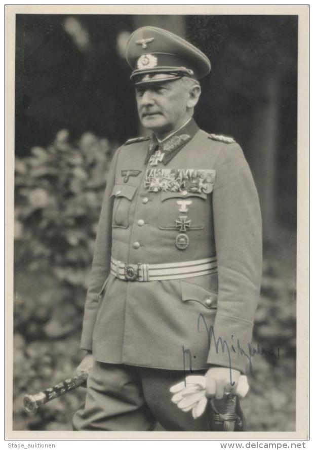 Ritterkreuzträger Witzleben, Erwin V. Generalfeldmarschall Mit Unterschrift WK II Foto 13 X 18,5 Cm I-II - Unclassified