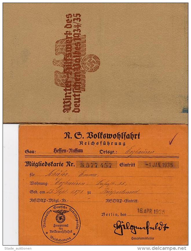 WHW-Umschlag Mit NS-Volkswohlfahrt Mitgliedskarte II - Unclassified