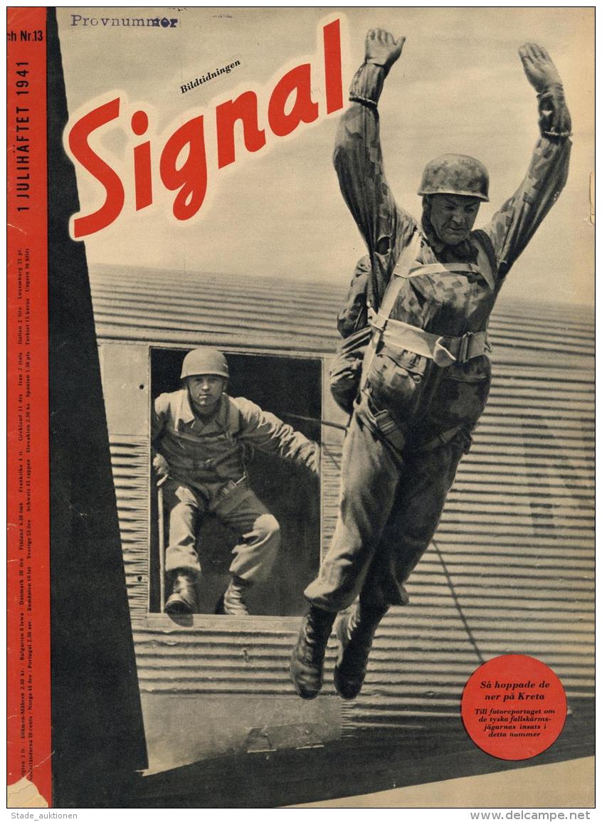 Buch WK II Zeitschrift Signal 1941 Juli Heft Nr. 13 Schwedische Ausgabe Deutscher Verlag 47 Seiten Sehr Viele Abbildunge - Unclassified