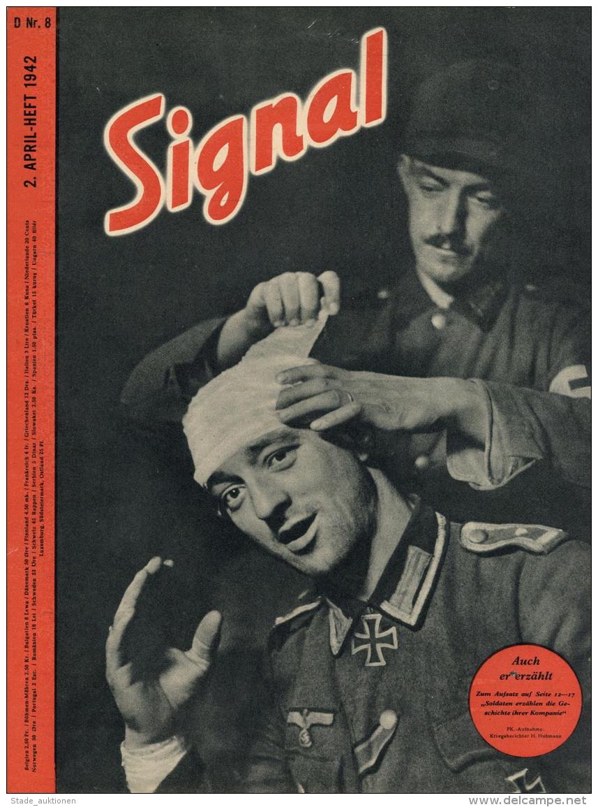 Buch WK II Zeitschrift Signal 1942 April Heft Nr. 8 Deutscher Verlag 39 Seiten Sehr Viele Abbildungen I-II - Unclassified