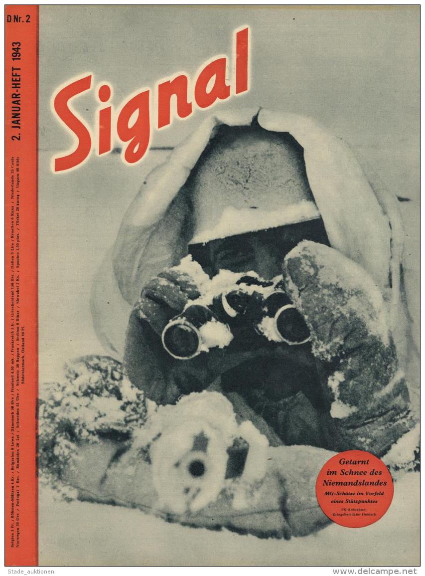 Buch WK II Zeitschrift Signal 1943 Januar Heft Nr. 2 Deutscher Verlag 39 Seiten Sehr Viele Abbildungen I-II - Unclassified