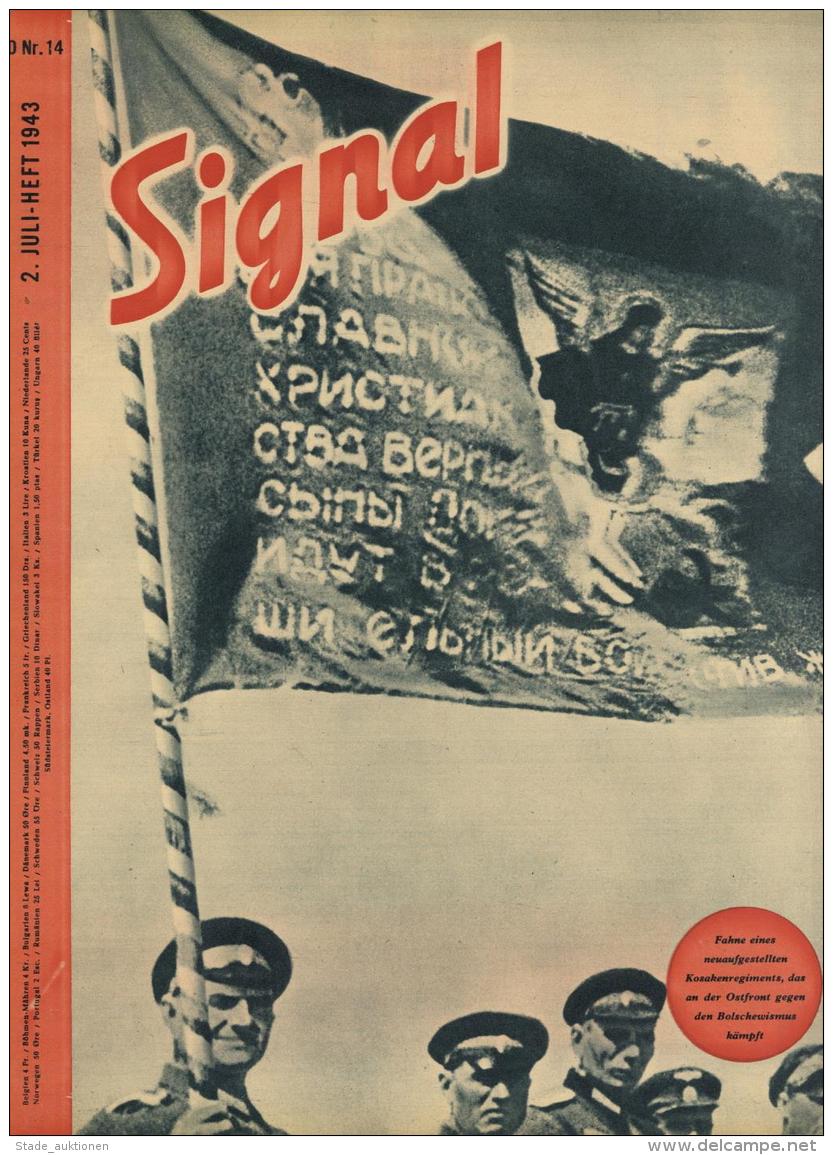 Buch WK II Zeitschrift Signal 1943 Juli Heft Nr. 14 Deutscher Verlag 39 Seiten Sehr Viele Abbildungen I-II - Unclassified