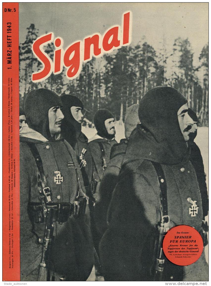 Buch WK II Zeitschrift Signal 1943 März Heft Nr. 5 Deutscher Verlag 39 Seiten Sehr Viele Abbildungen I-II (kleine E - Unclassified