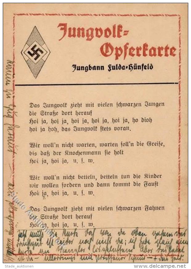 JUNGVOLK-OPFERKARTE - Jungbann FULDA-HÜNFELD, 1933 I-II - Zonder Classificatie