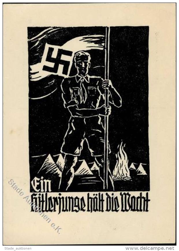 WK II HJ Ein Hitler Junge Hält Die Wacht Sign. Fuchs, Willi Künstler-Karte I-II - Unclassified
