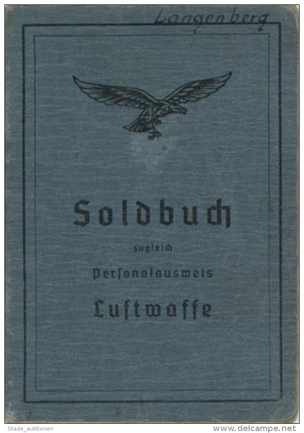 SOLDBUCH LUFTWAFFE - Mit Lichtbild, 1944, I-II - Unclassified