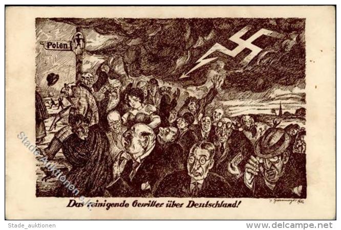 NS-JUDAIKA - Das Reinigende Gewitter über Deutschland!" Sign. 1932 I-II R!R!" - Jewish