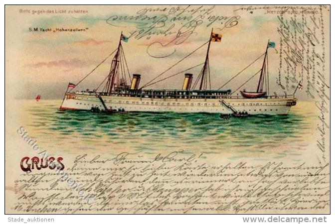 Schiff SM Yacht Hohenzollern Halt Gegen Licht Verlag Meteor 1902 I-II Bateaux Bateaux - Unclassified