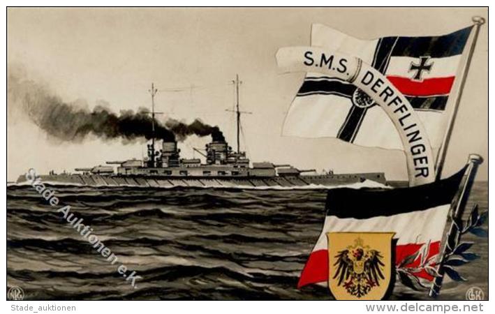 Marine WK I SMS Derflinger Schwarz-Weiss-Rot Foto AK I-II - Unclassified