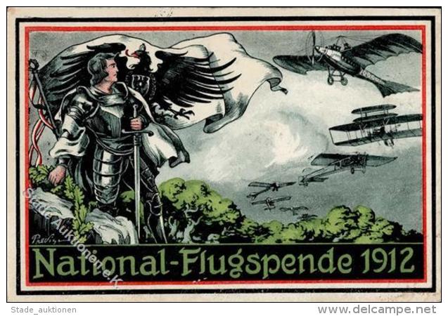 Flugzeug Vor 1945 National Flugspende  Künstlerkarte 1912 I-II (fleckig) Aviation - Unclassified