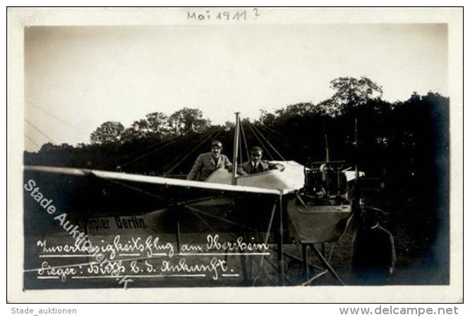 Flugtag Überlandflug Frankfurt-Mainz-Mannheim 1910 Zuverlässigkeitsflug Am Oberrhein Foto AK I-II - Unclassified