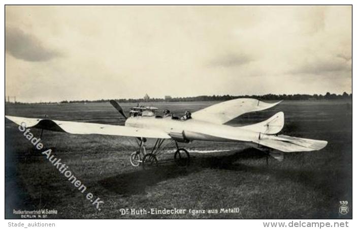 Sanke, Flugzeug Dr. Huth Eindecker Ganz Aus Metall Foto AK I-II Aviation - Unclassified