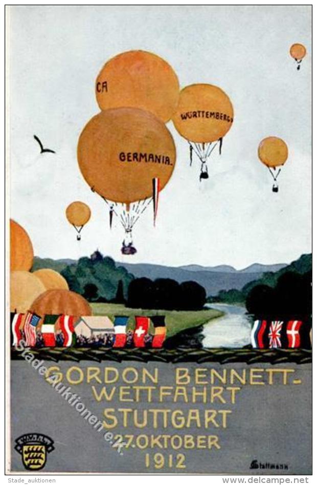 Ballon Stuttgart (7000) Gordon Bennet Wettfahrt 1912 I-II - Unclassified