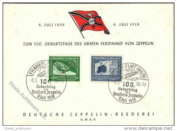 Zeppelin, F. Graf Von Zum 100. Geburtstag 1938 WK II I-II (fleckig) Dirigeable - Dirigibili