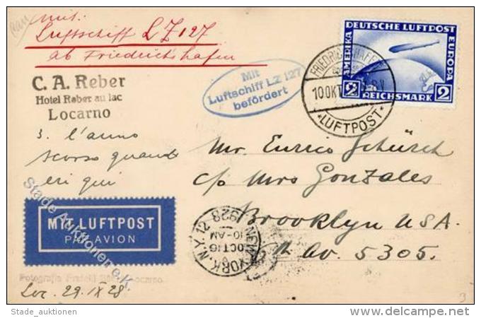 ZEPPELINKARTE 1928 - Sieger 21 A AMERIKAFAHRT 1928 Mit DR 423 EF I-II - Unclassified