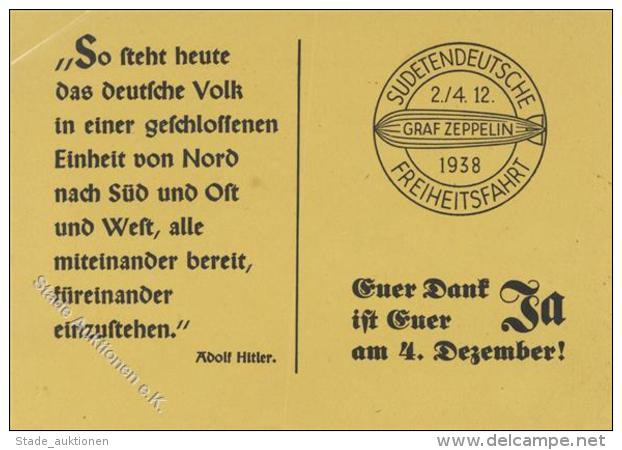 ZEPPELIN - SUDETENLANDFAHRT 1938 - Gefaltetes Propaganda-Flugblatt,I-II - Unclassified