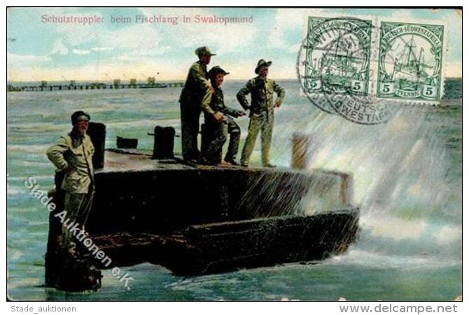 Kolonien Deutsch-Südwestafrika Schutztruppler Beim Fischfang In Swakopmund 1912 I-II Colonies - Non Classificati