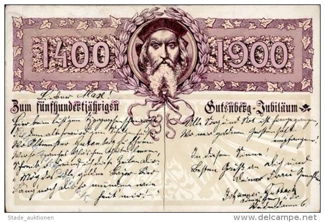 Gutenberg Jubiläum 500 Jahre  Künstlerkarte 1900 I-II - Unclassified