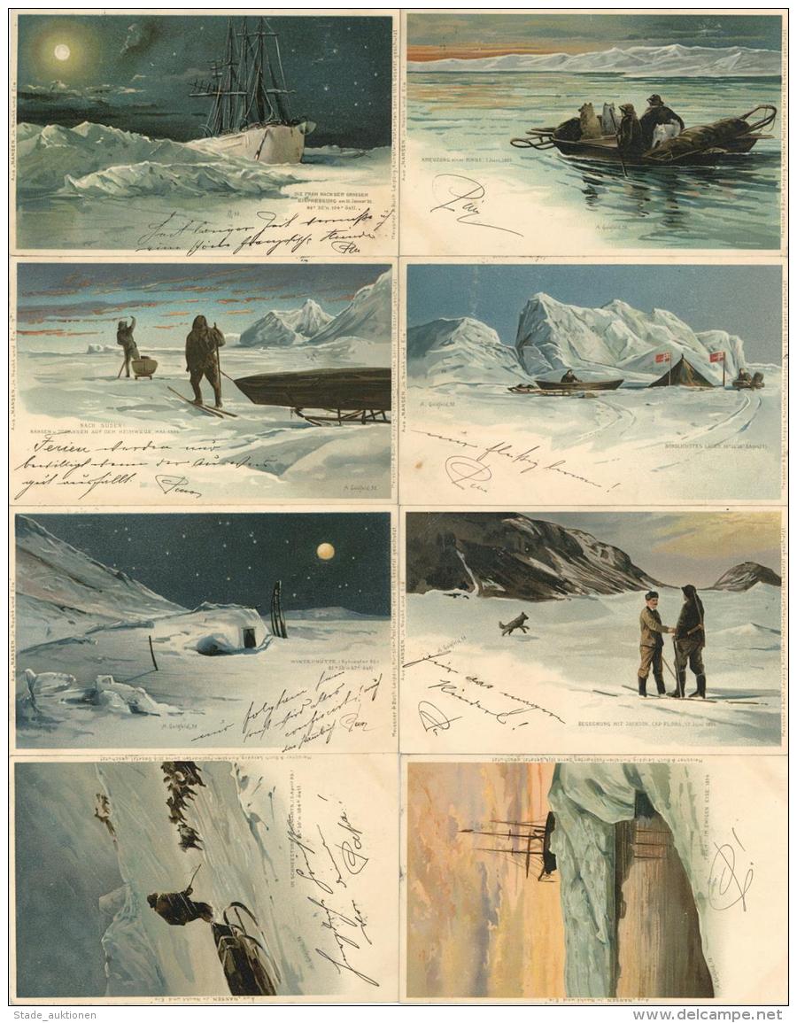 Expedition Nordpol Nansen, Fridtjof Lot Mit 12 Künstler-Karten Sign. Goldfeld, A. I-II - Non Classificati