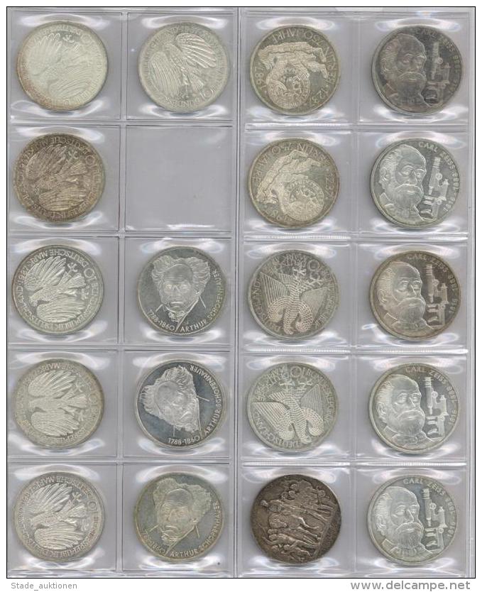 Geld Album Mit 95 10 DM Münzen Und 1 3 RM Gedenkmünze 1913 Silber I-II Argent - Unclassified