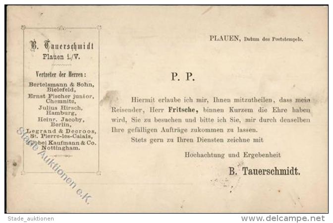 Vorläufer 1877 Plauen (o-9900) VertreterAnkündigung I-II (fleckig) - Unclassified