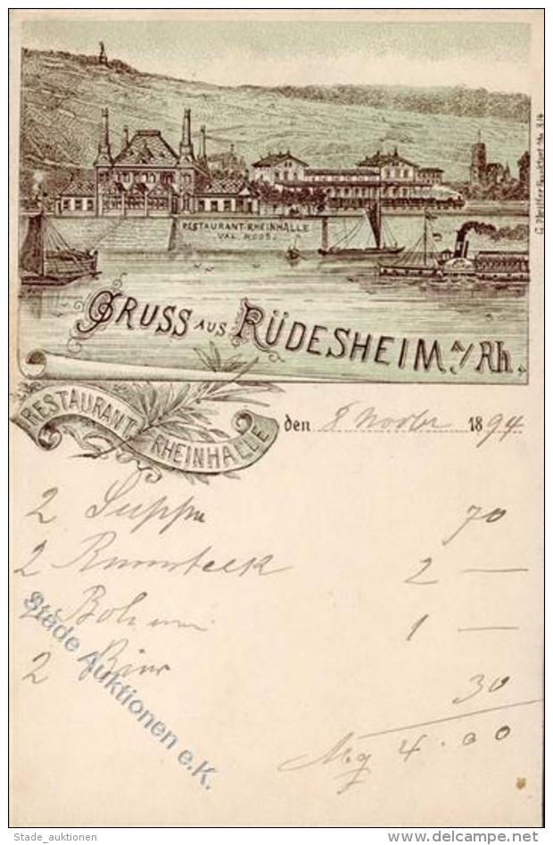 Vorläufer 1894 Rüdesheim (6220) Restaurant Rheinhalle I-II - Unclassified