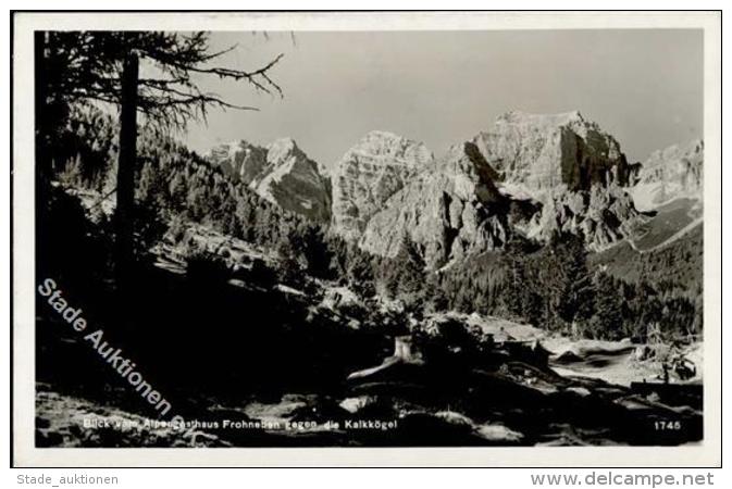 Berge Kalkkögel", österr. Fotokarte, Blick Vom Alpengasthaus "Frohneben"/Stubaital, Hüttenstpl. Mit DR-Fr - Unclassified