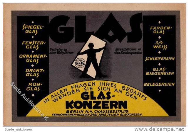 Werbung Berlin (1000) Glas Konzern Werbe-Karte I-II Publicite - Unclassified