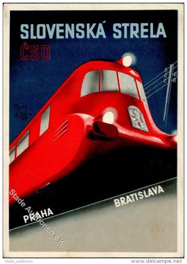 Werbung Eisenbahn Slovenska Strela Werbe AK I-II Chemin De Fer Publicite - Unclassified