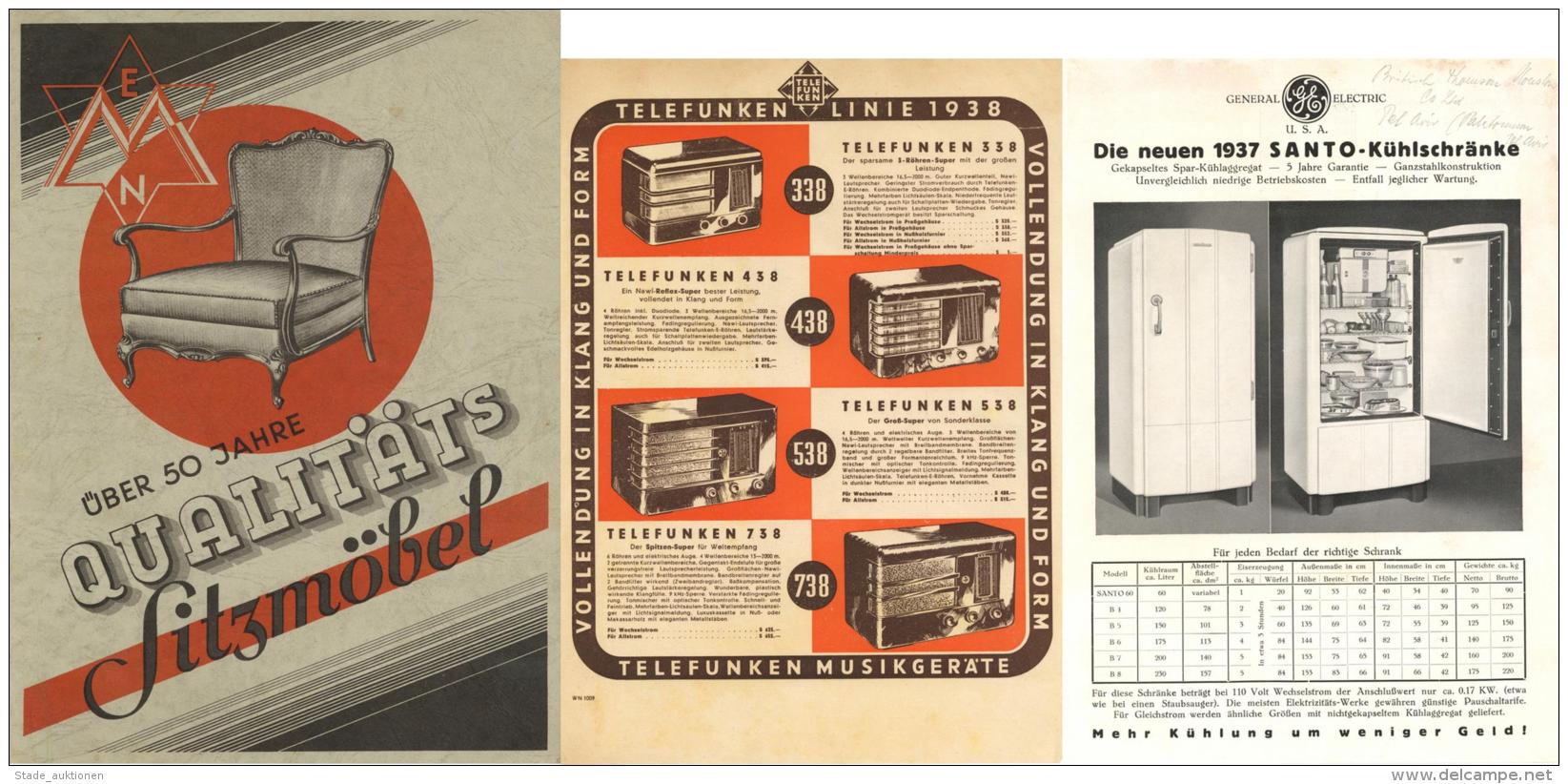 Werbung Lot Mit 25 Broschüren Falt- Und Einlegeblätter Möbel Radio Elektrogeräte Uvm. I-II Publicite - Unclassified