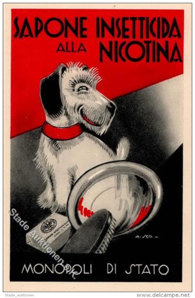 Werbung Sapone Insetticida Alla Nicotina Monopoli Di Stato Hund  I-II Publicite Chien - Unclassified