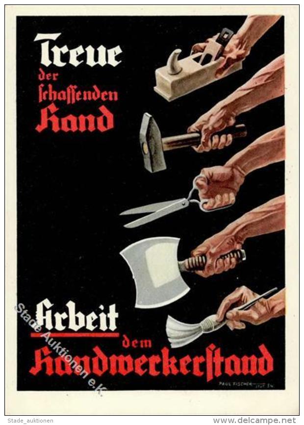 Werbung Sign. Fischer, Paul Handwerkerstand Künstlerkarte I-Ii Publicite - Unclassified