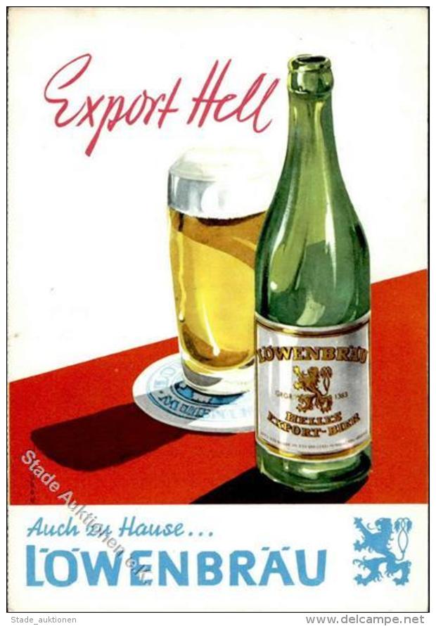 Bier Export Hell Löwenbräu Klapp AK I-II Bière - Bierbeek