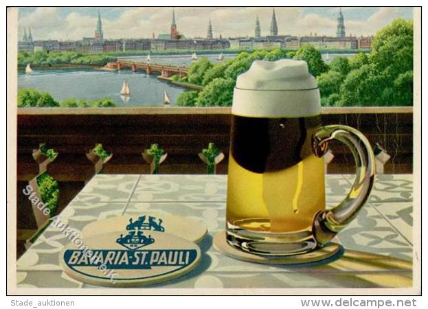 Bier Hamburg (2000) Bavaria St. Pauli Werbe AK I-II (Stauchung) Bière - Bierbeek