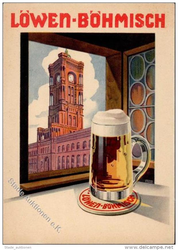 Bier Löwen Böhmisch Werbe AK I-II Bière - Bierbeek