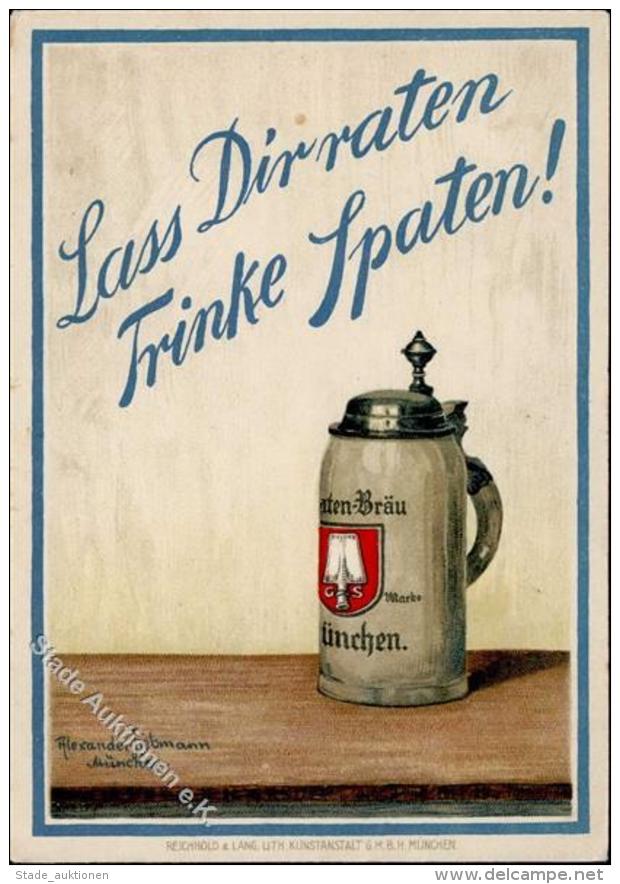 Bier München (8000) Sieg. Liebmann, Alexander Spaten Bräu Künstlerkarte I-II Bière - Bierbeek