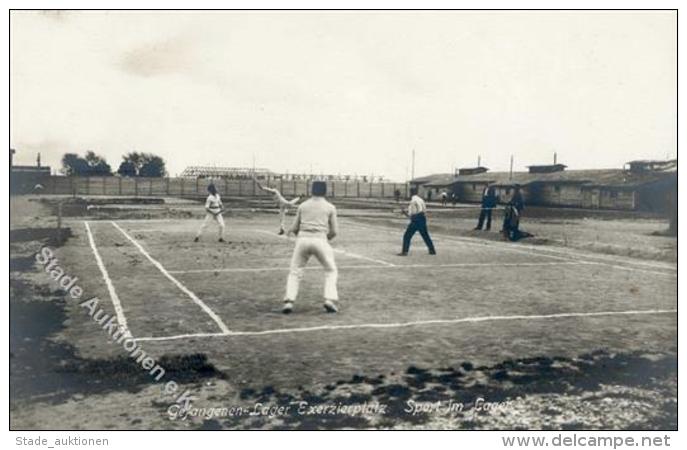 Tennis Gefangenen Lager Exerzierplatz Sport Im Lager Foto AK I-II - Tennis